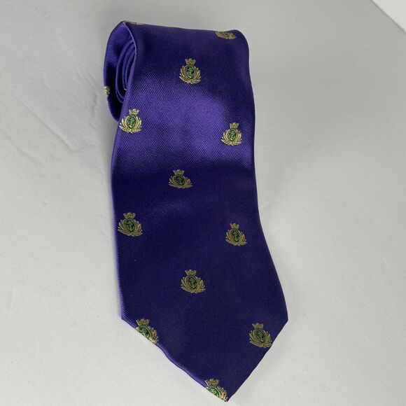 Polo Ralph Lauren 100% Silk Neck Tie Made in USA Purple - Picture 4 of 12